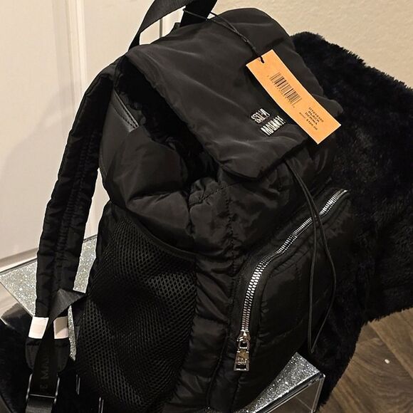 Steve Madden BErina Quilted Backpack- Black - Picture 8 of 10